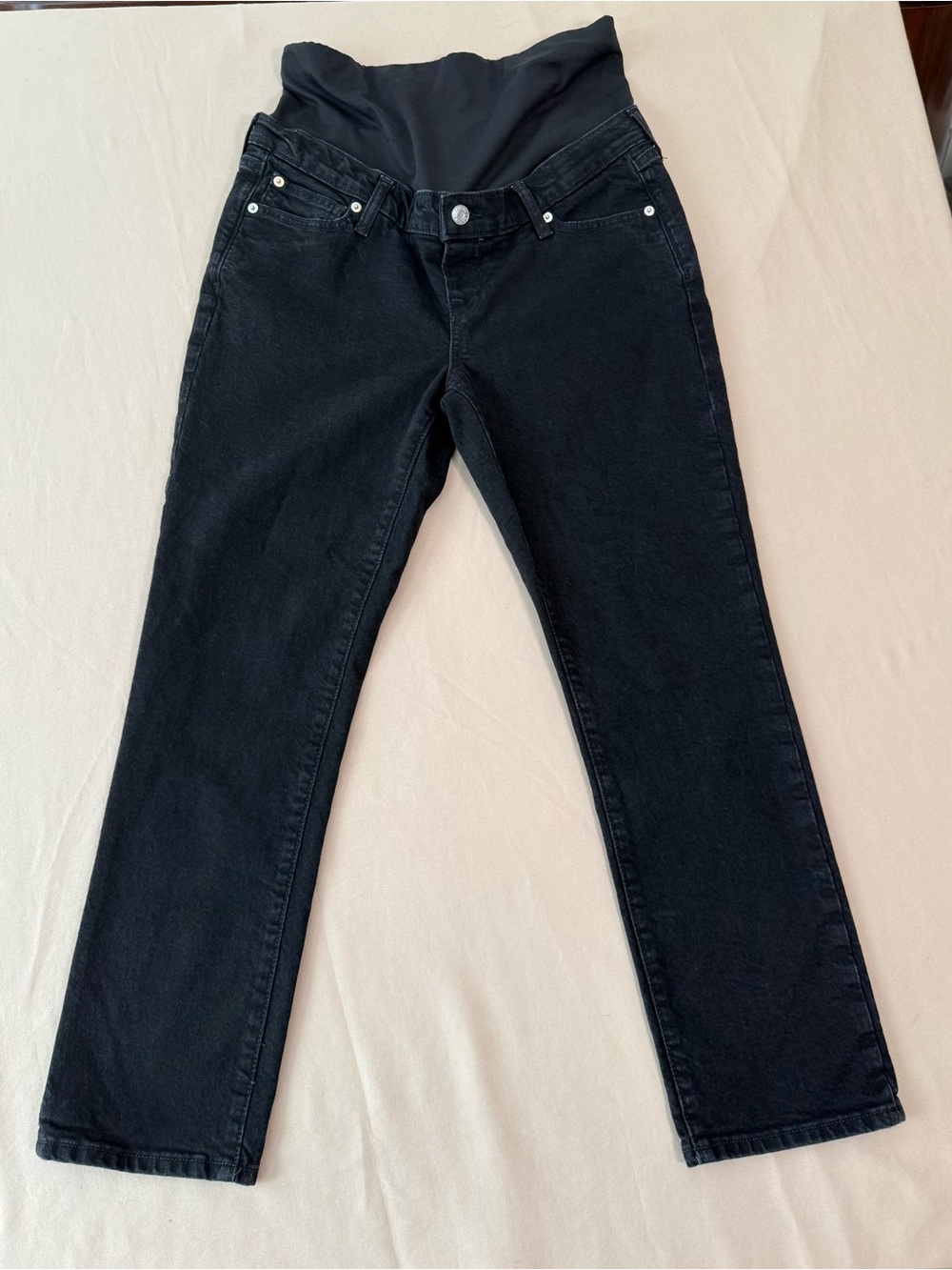 GAP Maternity Black Straight-Leg Jeans, 10/30 Short